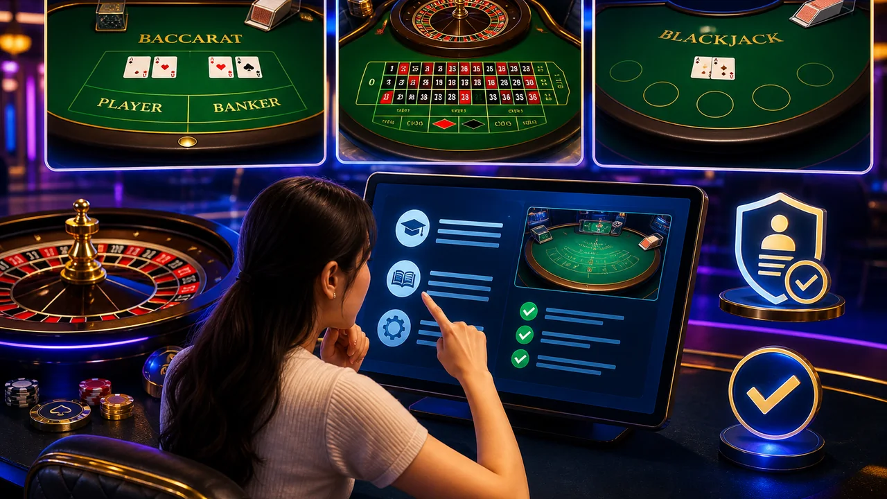 Chọn bàn chơi dễ học trên fly88: Gợi ý baccarat, roulette và blackjack theo nhu cầu